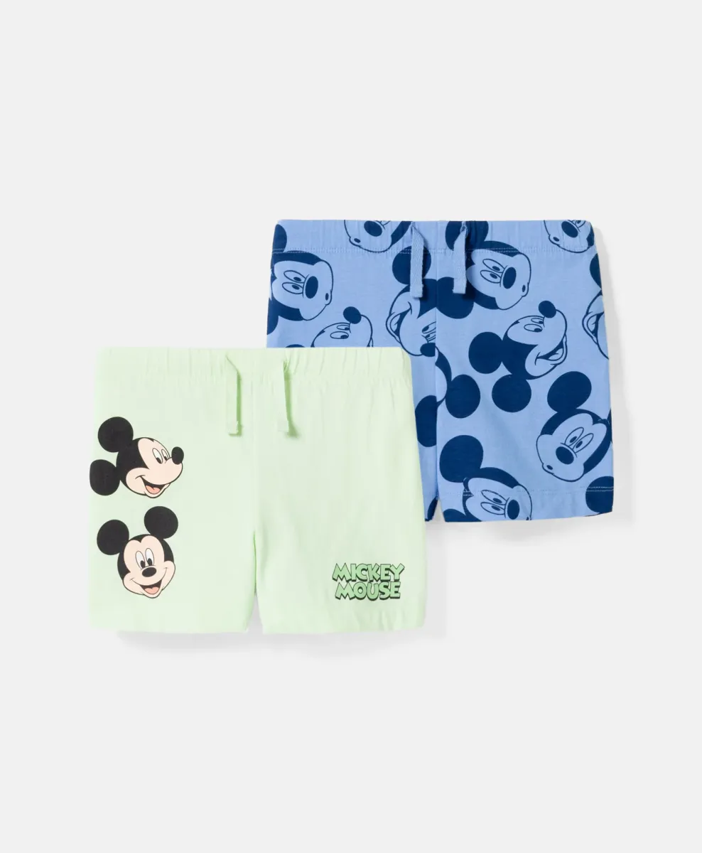 Dojenčke kratke hlače Mickey Mouse 100% bombaž 2‑pak