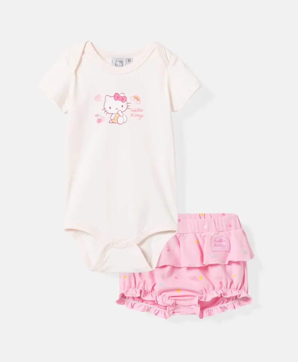 Dojenčkov komplet body in hlačke Hello Kitty