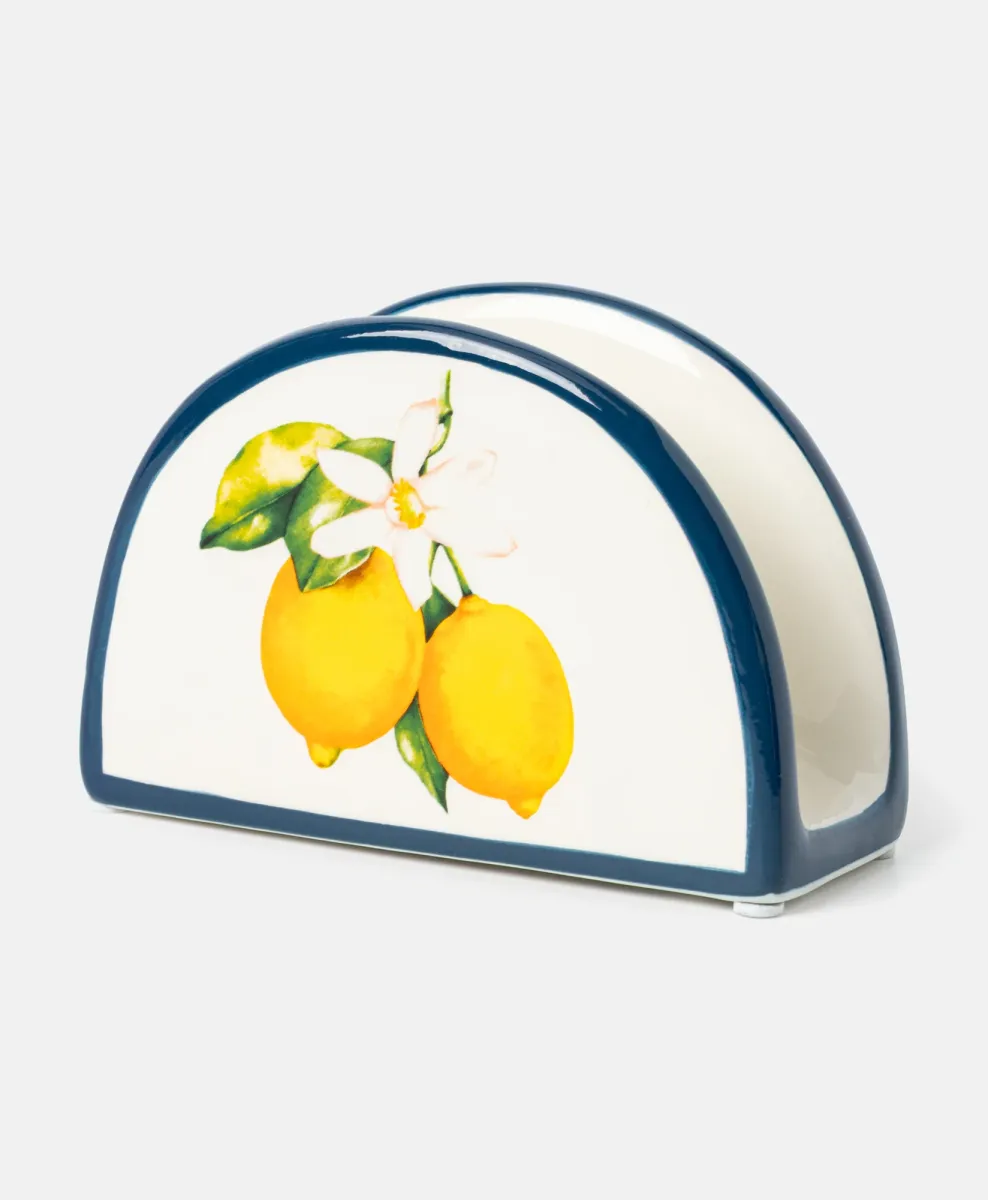 Keramično držalo za prtičke z limonami