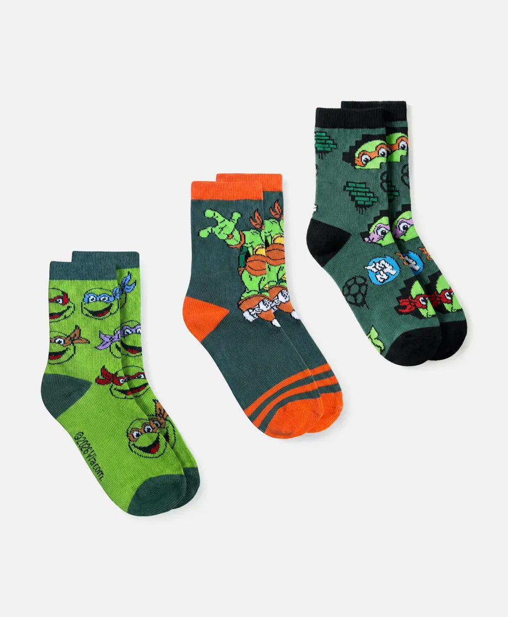 Nogavice za dečke Ninja Turtles, 3 pari
