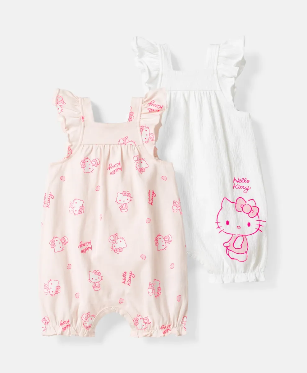 Otroški 2‑pak pajacev Hello Kitty 100% bombaž