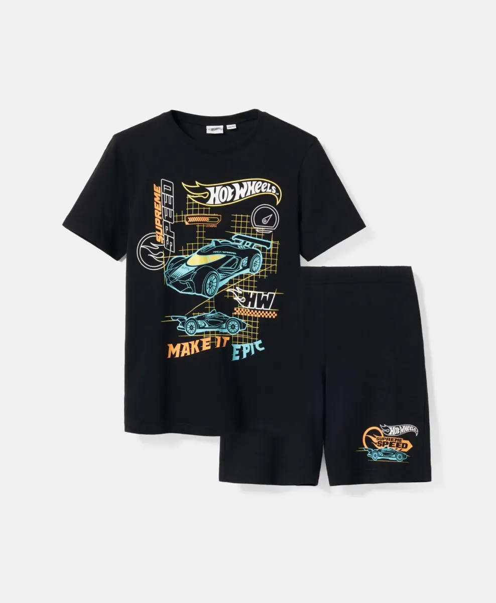 Pižama za dečke Hot Wheels 100 % bombaž
